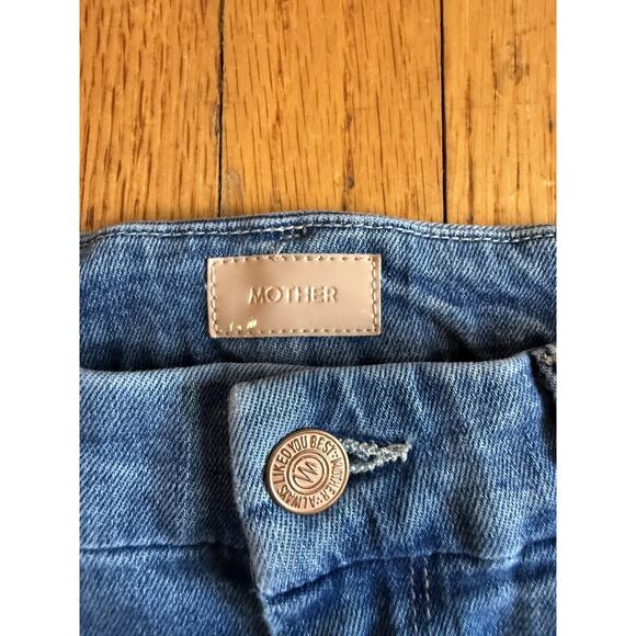 MOTHER Jeans Womens 29 Blue The Looker Ankle Fray Skinny Ripped Knees Made USA - Picture 2 of 8